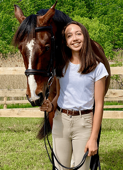 Zara Buren with her horse